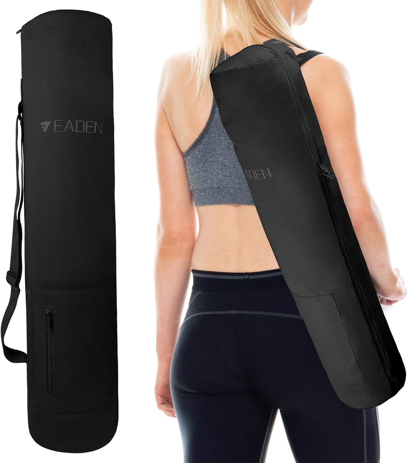 Canvas Yoga Mat Bag with Versatile Pockets