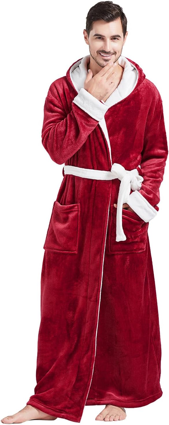 FashGudim Mens Robes Big and Tall with Hood for Cozy Comfort