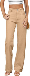 High Waisted Straight Leg Stretchy Jeans - Flattering Everyday Fit our