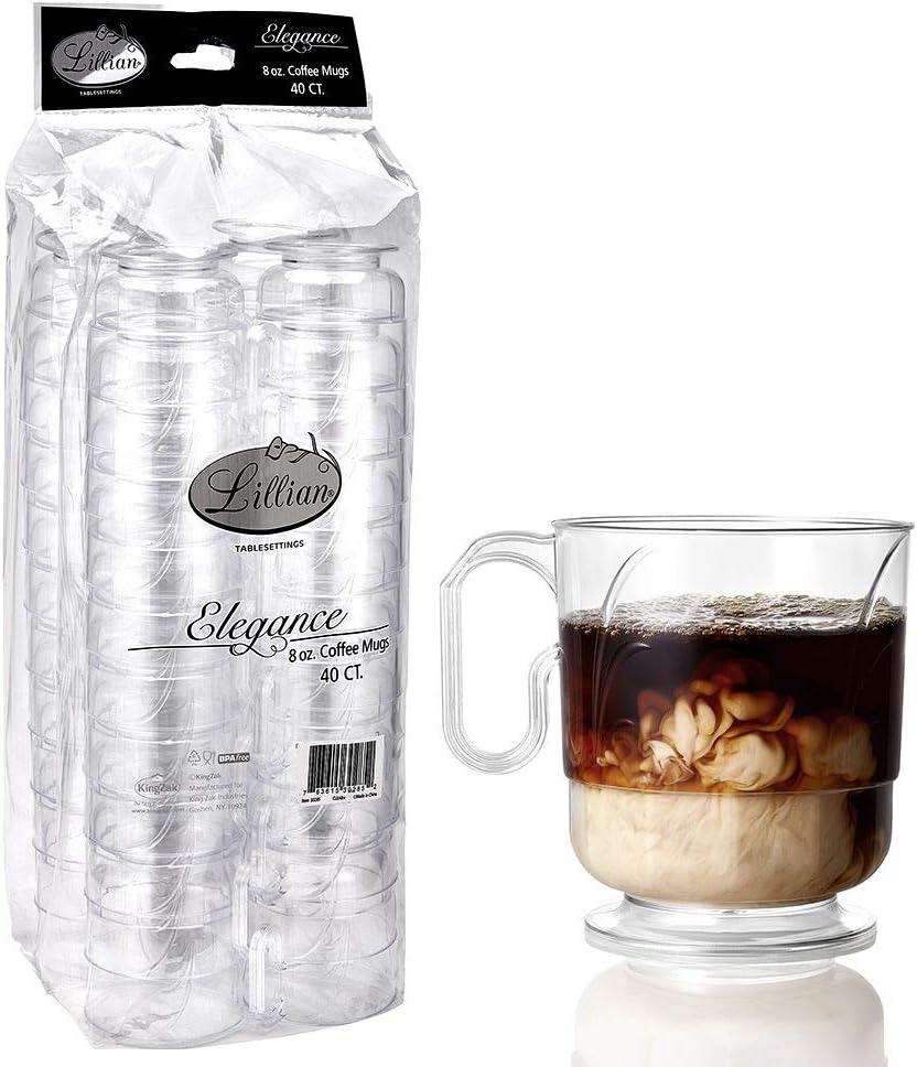 Lillian Tablesettings Elegant 8oz Clear Coffee Mug Set