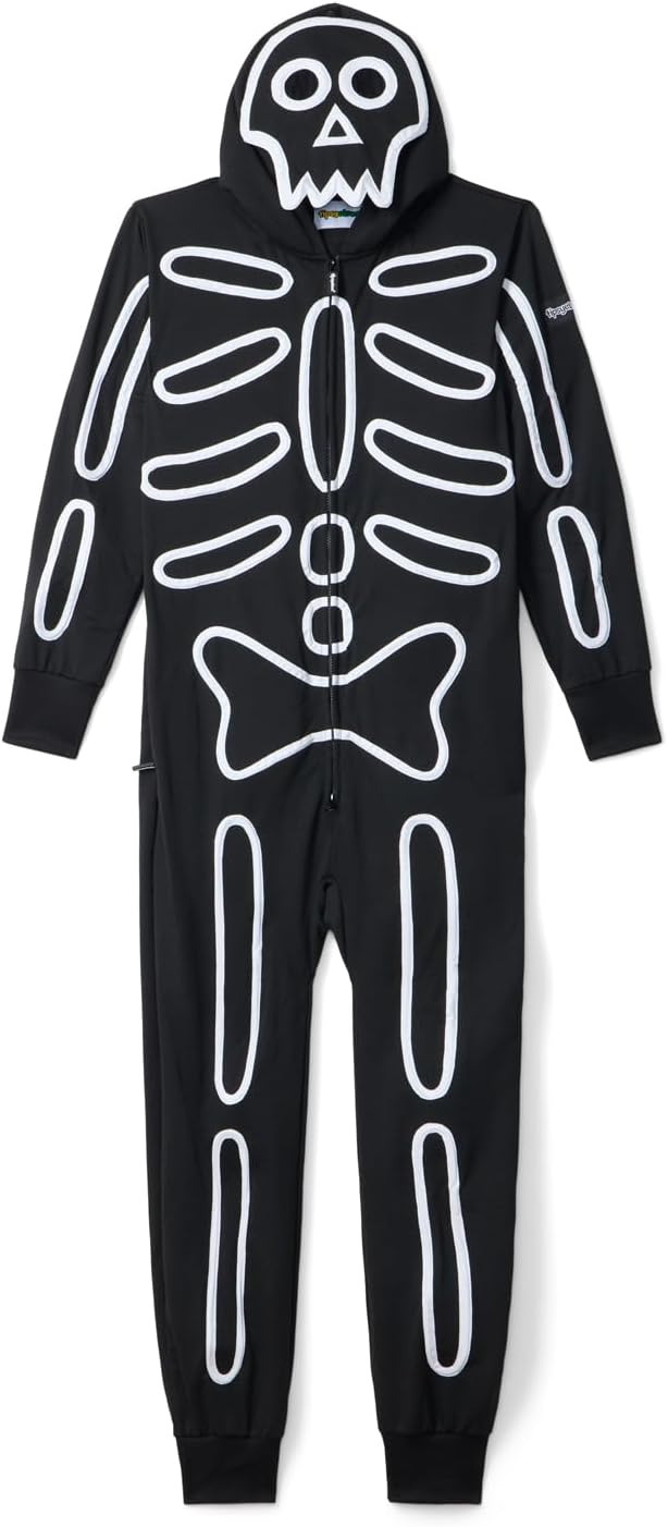 Tipsy Elves Skeleton Costume for Men - LED Jumpsuit with Hood