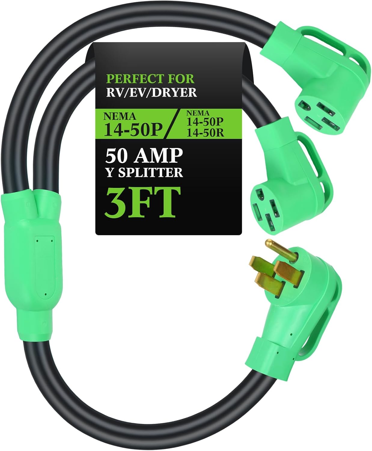 Kanayu 50Amp 14-50 Y Splitter Adapter Cord for RV and EV Charging