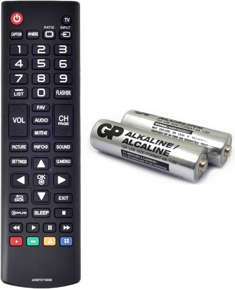 LG TV Remote AKB73715608 Replacement with Batteries