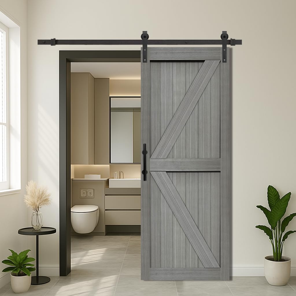 S&Z TOPHAND 30in x 84in MDF Elephant Gray Barn Door Review
