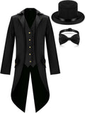 Steampunk Tailcoat Jacket Costume Set for Men - Vintage Victorian Look