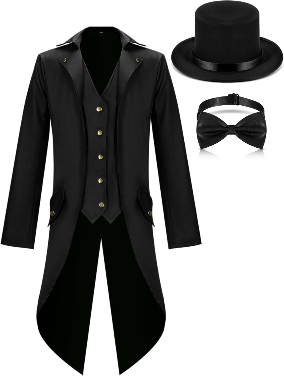 Geyoga Halloween Steampunk Vintage Tailcoat Jacket Costume Set