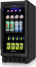 15 Inch Beverage Refrigerator 130 Cans Drink Fridge - Quiet Built-In