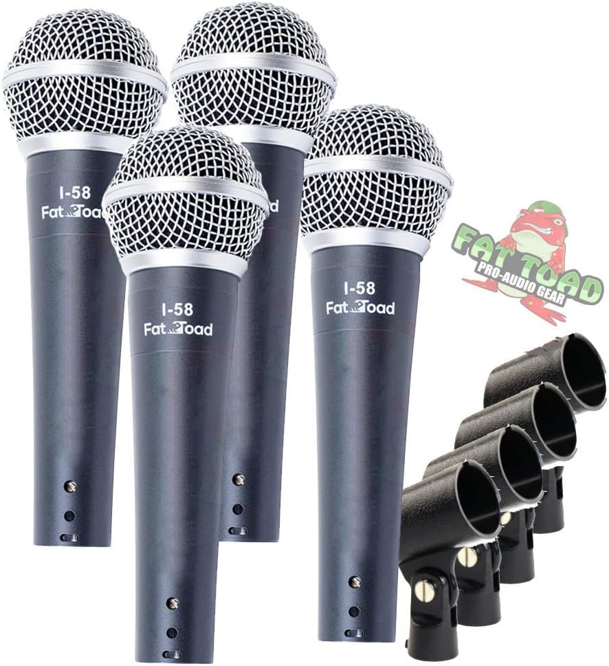 Fat Toad Vocal Microphones 4-Pack for Studio and Stage Use