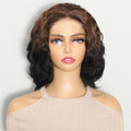 Highlight Short Human Hair Wigs 12 in Glueless Lace Front - Natural