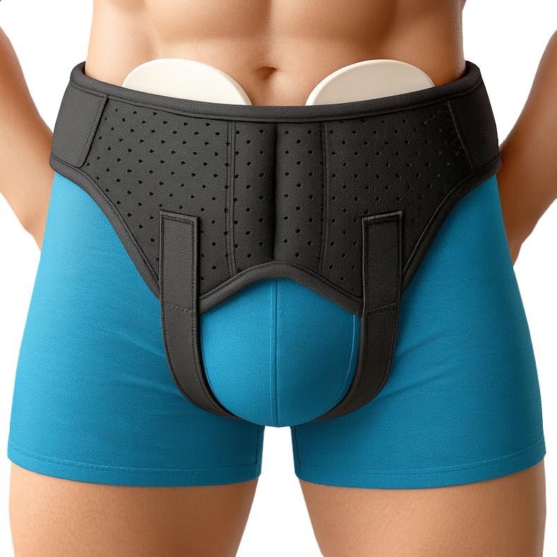 Hernia Belt for Inguinal Support with Compression Pads for Comfort