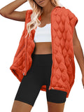 Womens Oversized Hooded Puffer Vest - Quilted Warm Layer