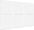 6Pcs Pegboard Wall Organizer Panels - Modular Metal Pegboard Kit