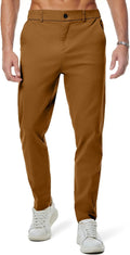 JMIERR Men's Chino Pants Casual Stretch Waist Tapered