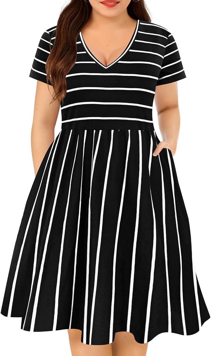 RITERA Plus Size Dresses for Curvy Women with Pockets
