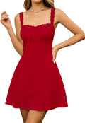 KUTUMAI Lace Mini Dress with Square Neck for Summer Events 2025