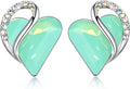 Heart Birthstone Crystal Stud Earrings for Women - Perfect Gift