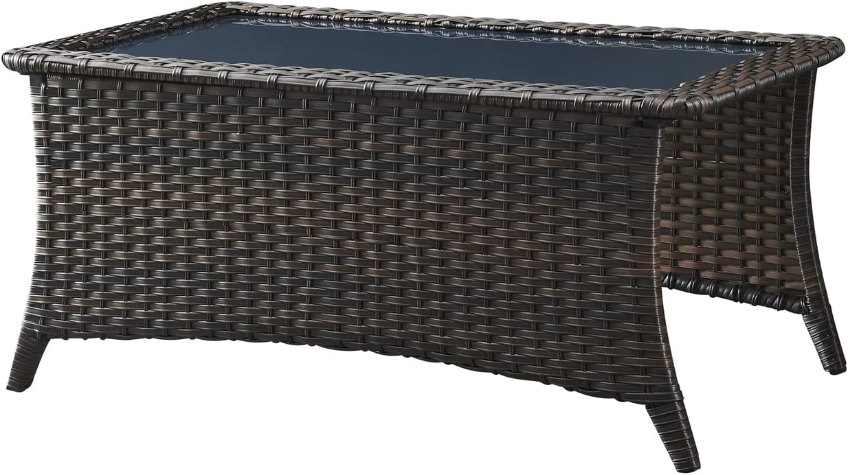 Rilyson Patio Tables Wicker Coffee Table for Outdoor Spaces