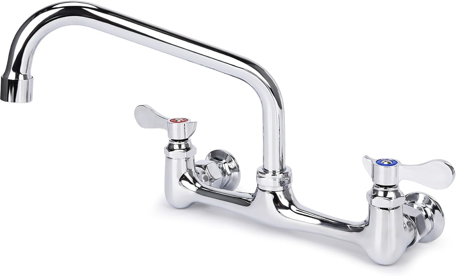 Wall Mount Kitchen Faucet with 8in Swivel Spout for Utility Sinks