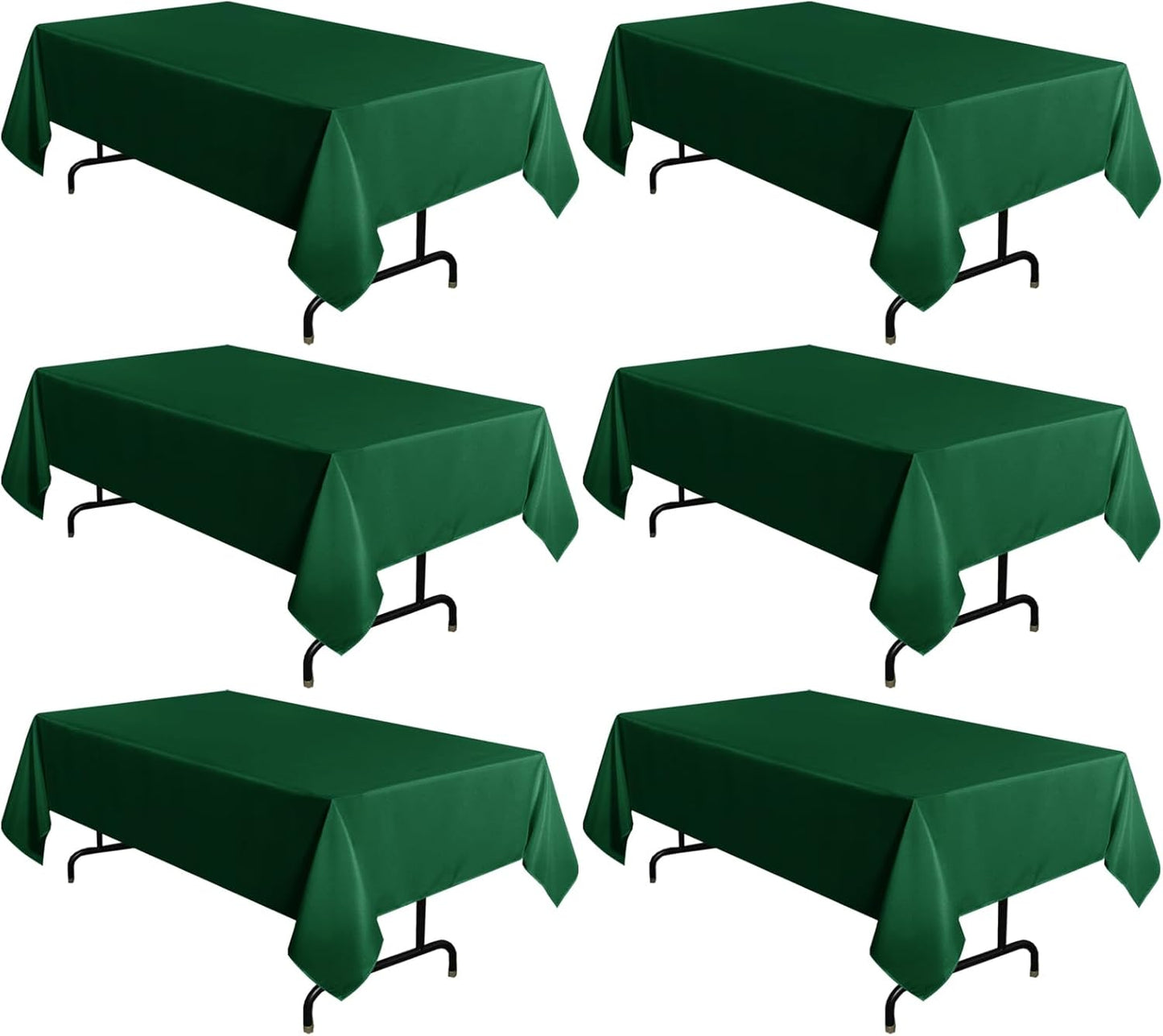 Sancua 6 Pack Hunter Green Tablecloth for 6 Feet Tables