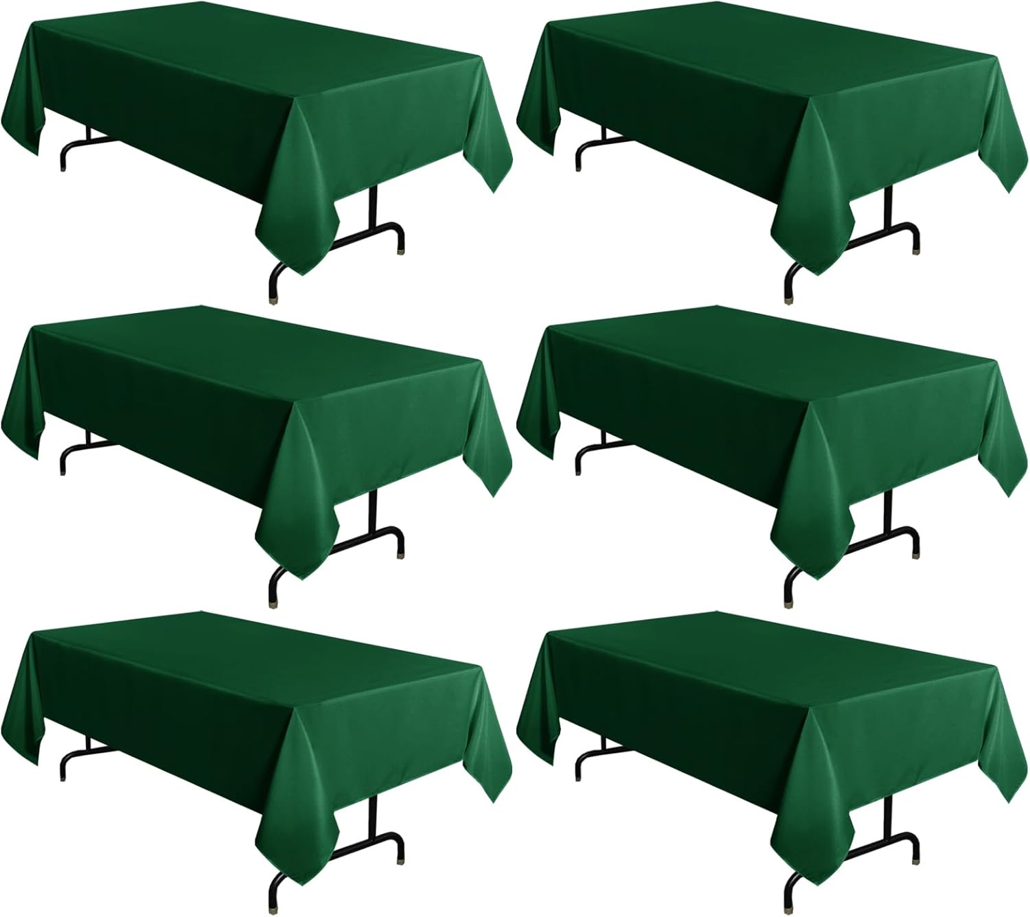 Sancua 6 Pack Hunter Green Tablecloth for 6 Feet Tables