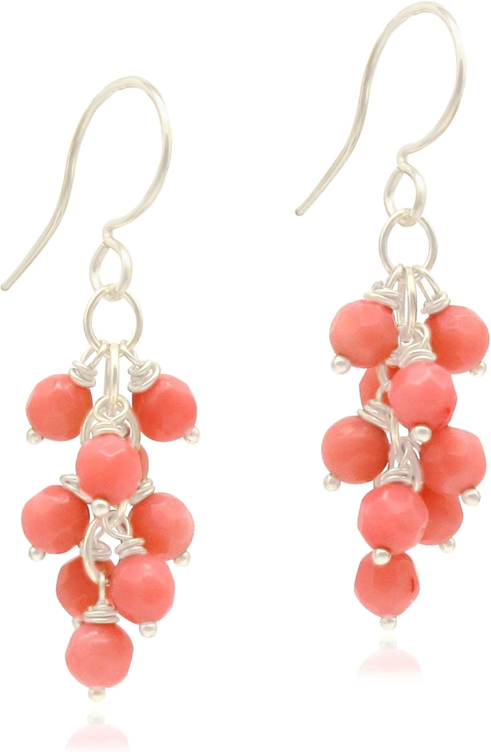 Genuine Gemstone Earrings Cluster Cascade Drop in Gold or Silver