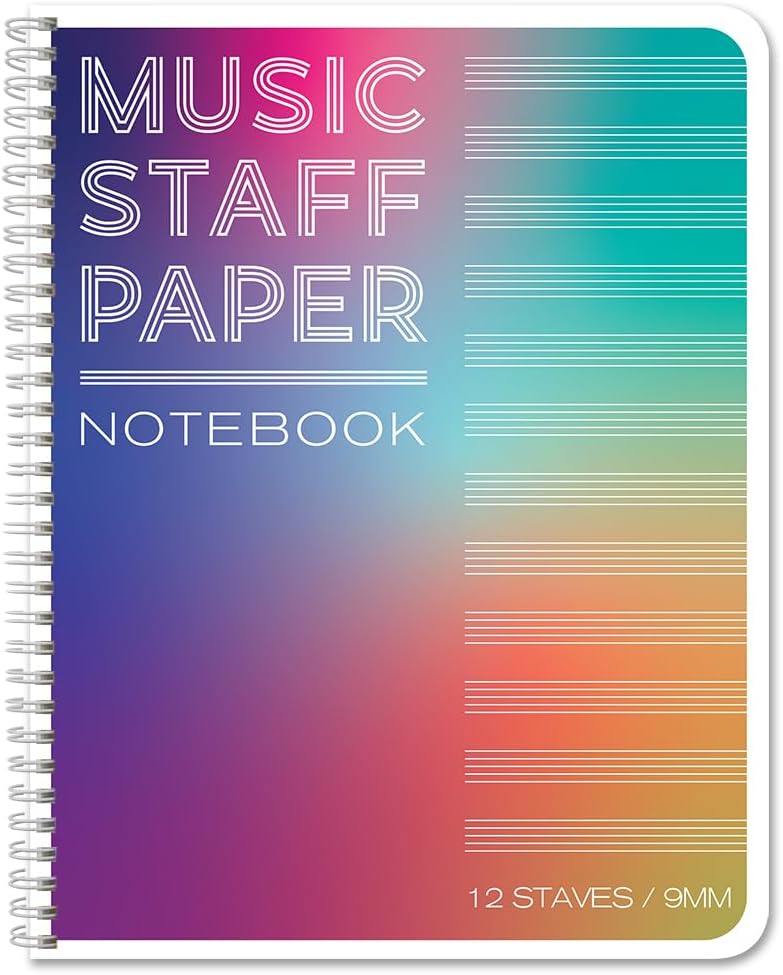 Music Staff Notebook - 100 Pages, 8.5 x 11 Wire-O