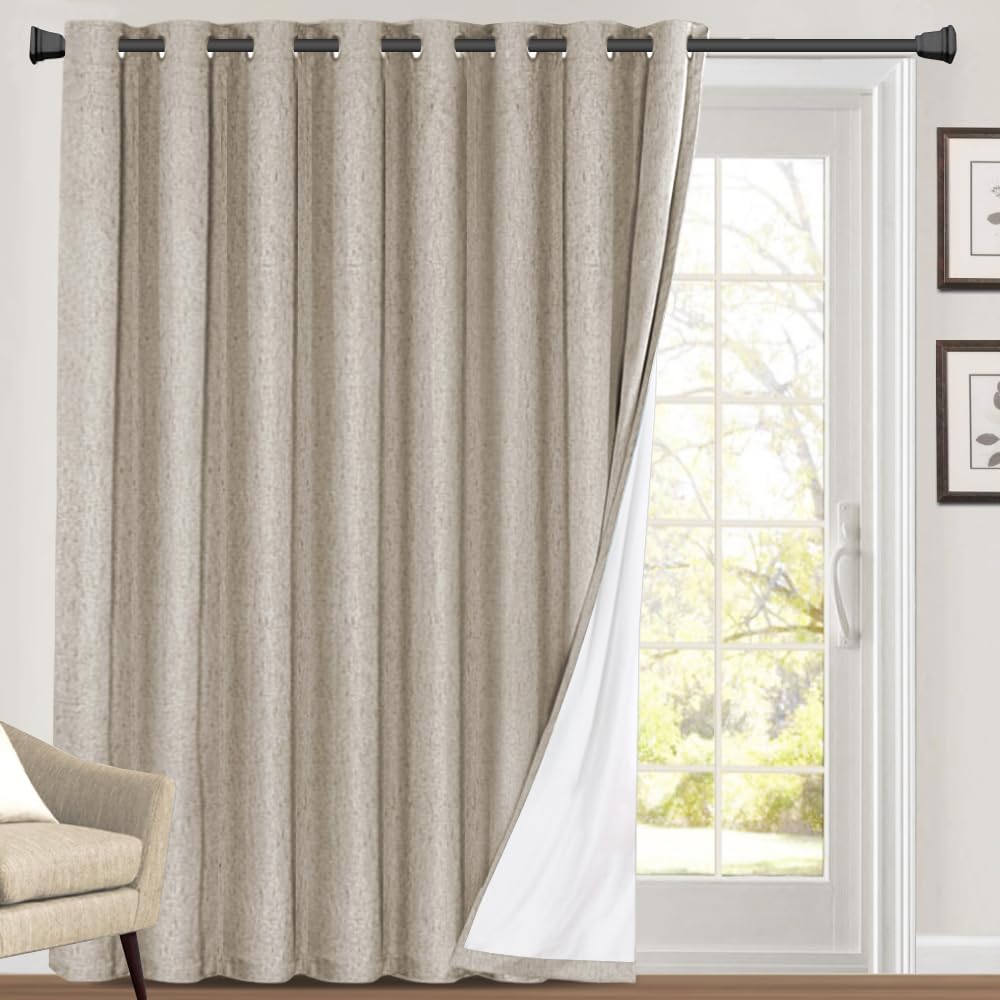 PrinceDeco Blackout Curtains for Sliding Glass Doors 84 Inch