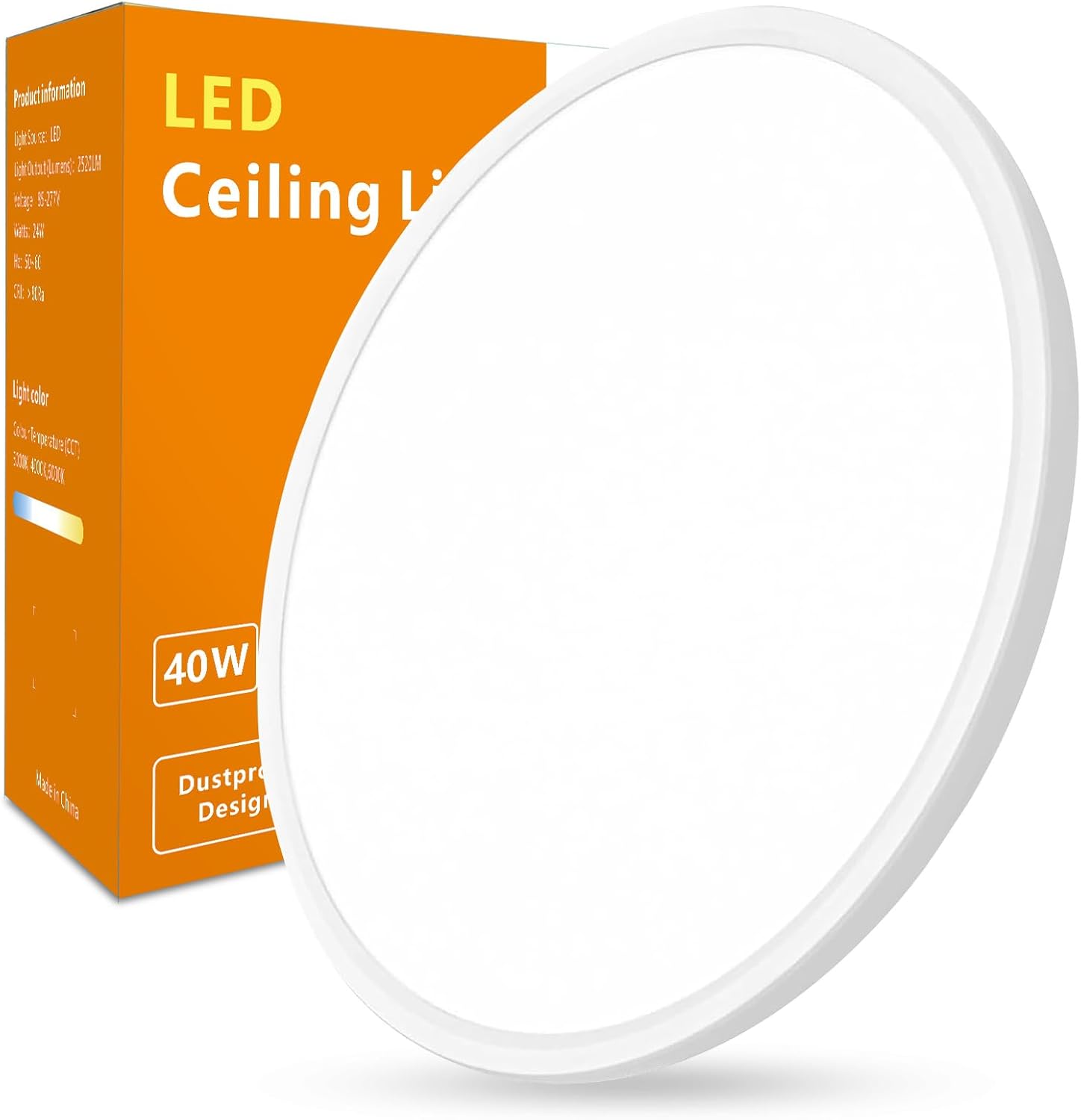 20 Inch LED Flush Mount Ceiling Light with 3 Color Temperatures