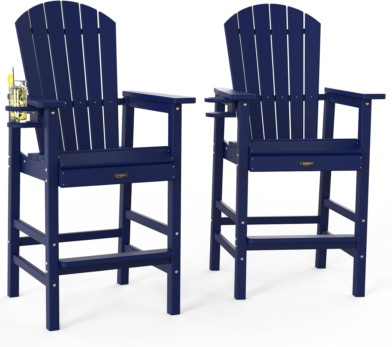 VINGLI Tall Adirondack Chairs Set of 2 for Outdoor Relaxation
