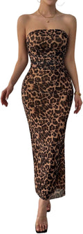 LIGHT DOT Women's Strapless Bodycon Maxi Dress - Flattering