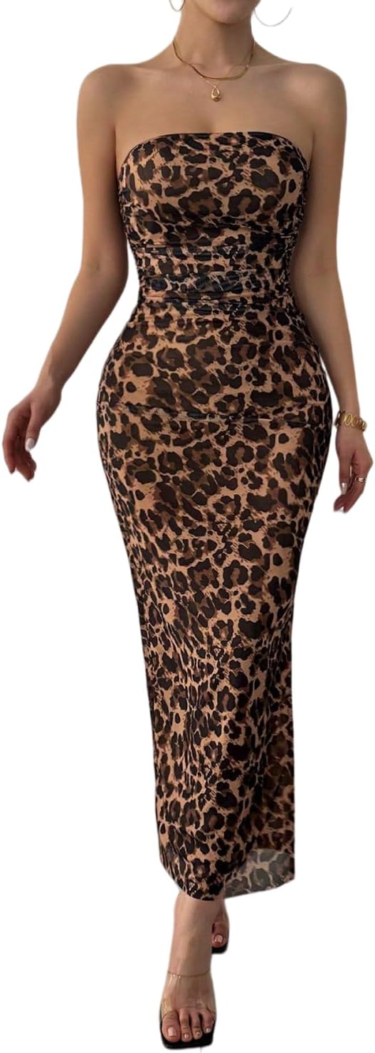 LIGHT DOT Women's Summer Dress Strapless Bodycon Maxi Style