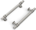 5 in (128mm) Brushed Nickel Knurled Cabinet Handles 10 Pack - Solid