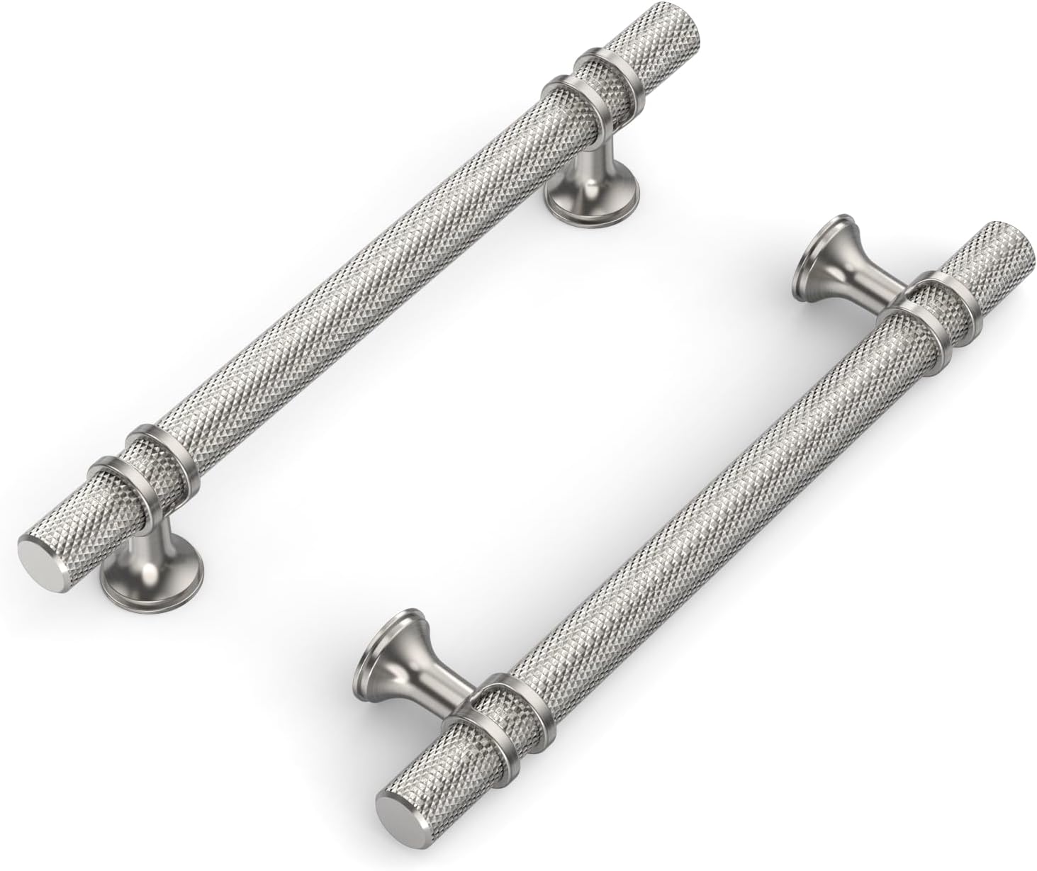 10 Pack 5 in Brushed Nickel Knurled Cabinet Handles for Kitchen