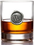 Old Fashioned Whiskey Rocks Glass with Monogram Initial - Handcast our