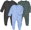 Baby Zipper Pajamas Bamboo Rayon Footed Onesie - Soft & Stretchy