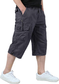 EKLENTSON Men's Cargo Shorts Below Knee - Durable Cotton Capri