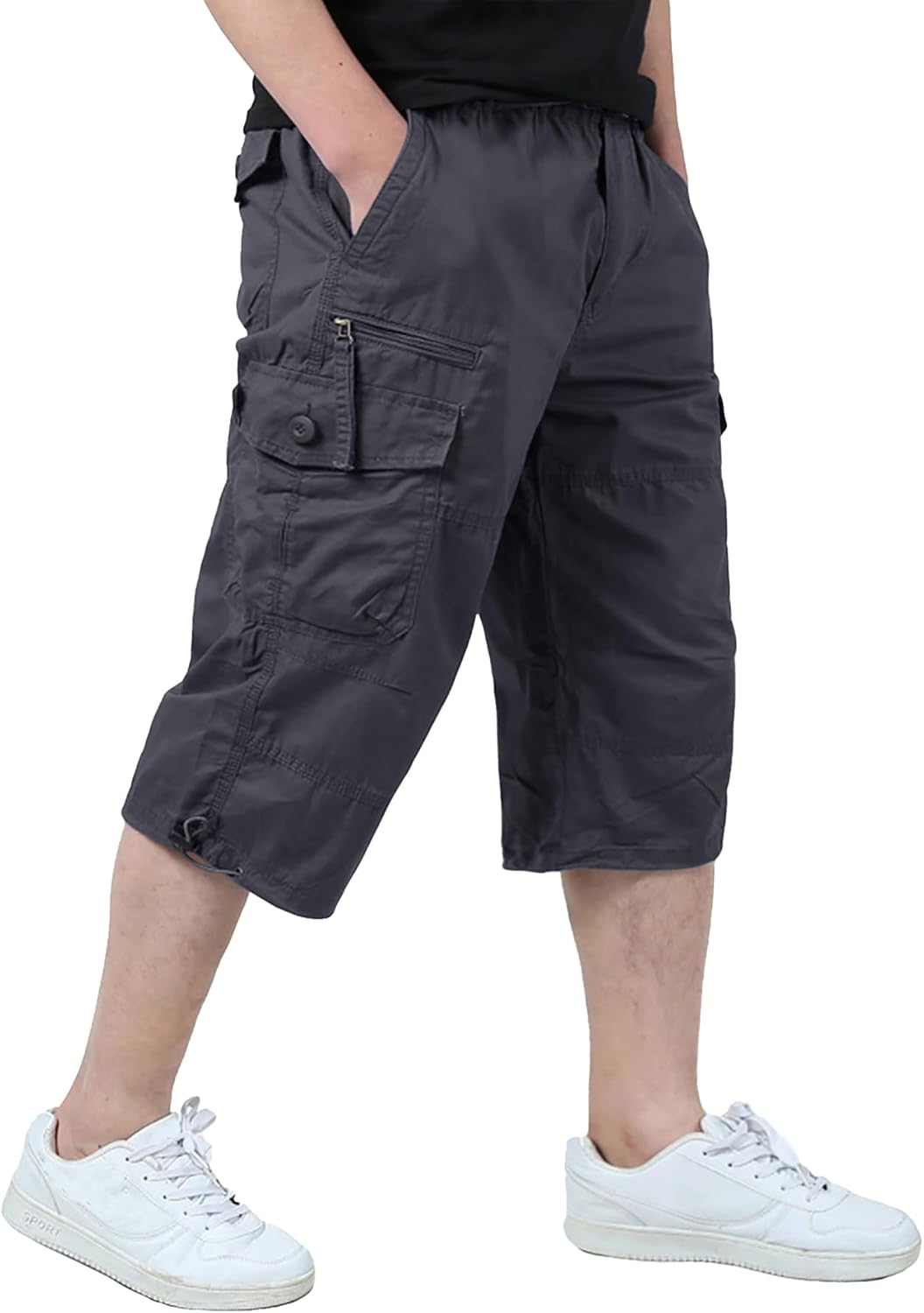 EKLENTSON Men's Cargo Shorts: Comfortable Twill Capri Pants