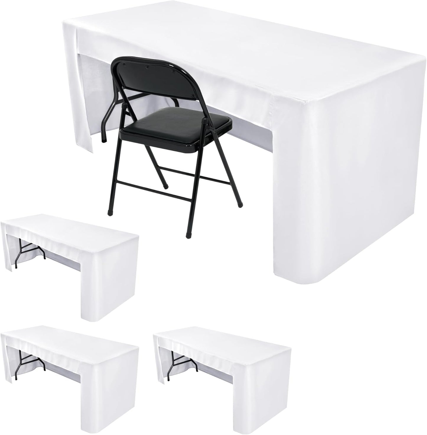 Open Back Fitted Tablecloths for 8 Foot Rectangle Tables