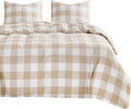 Wake In Cloud Gingham Comforter Set Queen - Soft Lightweight Plaid