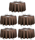 LTC LINENS 90 in Round Tablecloth Chocolate - Wrinkle Resistant