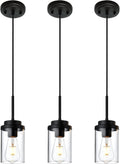 MELUCEE 3 Pack Hanging Pendant Lighting Fixtures Black - Adjustable