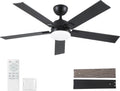 52 Inch Ceiling Fans with Lights and Remote - Modern Quiet DC Fan