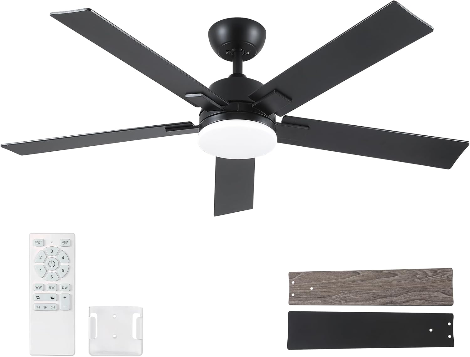 52 Inch Ceiling Fan with Lights and Remote for Modern Spaces