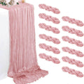 Pink Cheesecloth Table Runners 35 x 120 in 12 Pack - Soft Boho Drapes