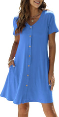 Manydress Women's Summer Casual T Shirt Dress - Flattering Everyday