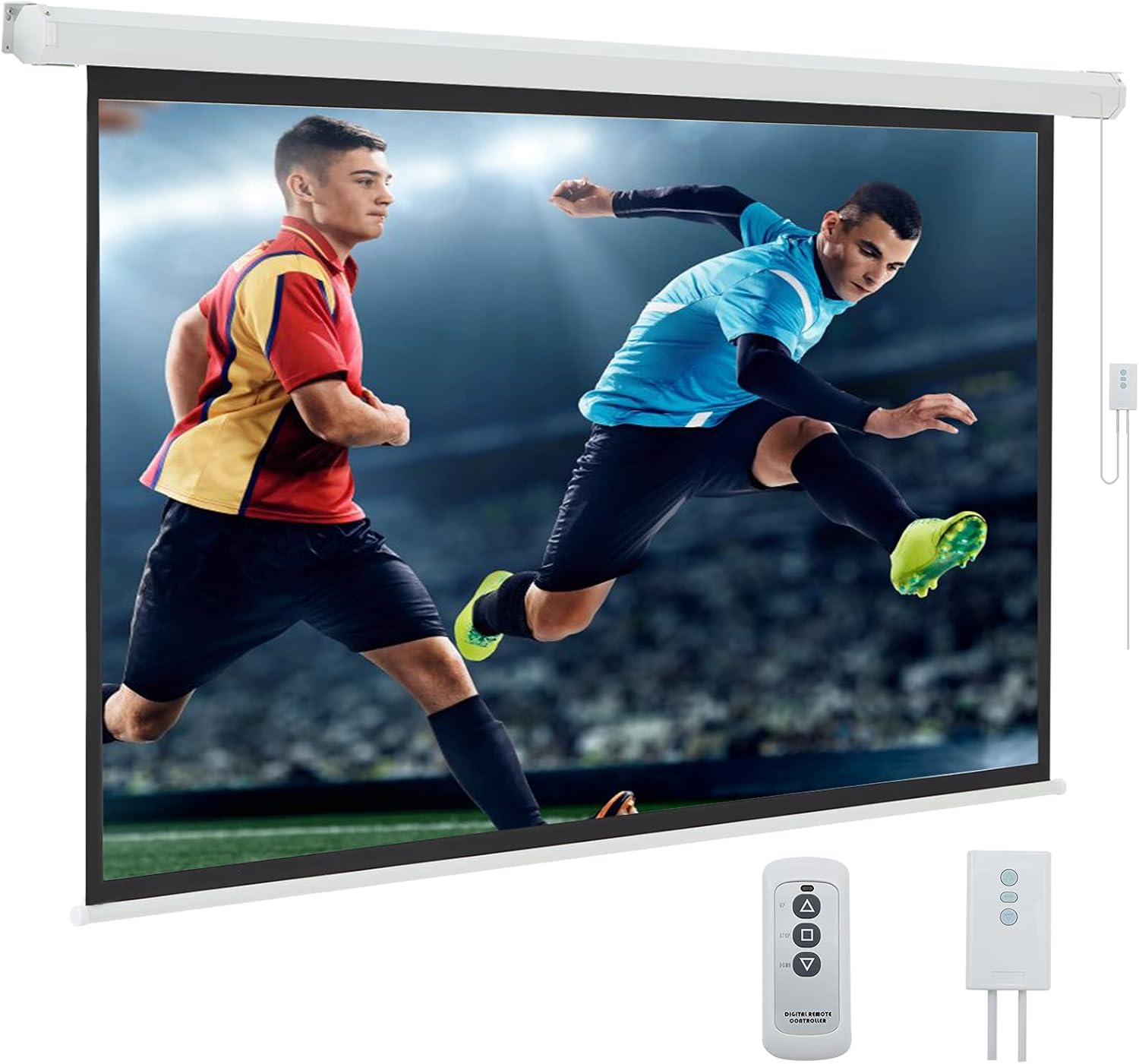 84in Motorized Projection Screen for Home Theater & Outdoor Use