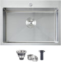 22x18 in Drop-in Kitchen Sink - Compact 16-Gauge Stainless Prep Sink