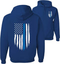 Police Pride USA Flag Hoodie for Men - Front and Back Support