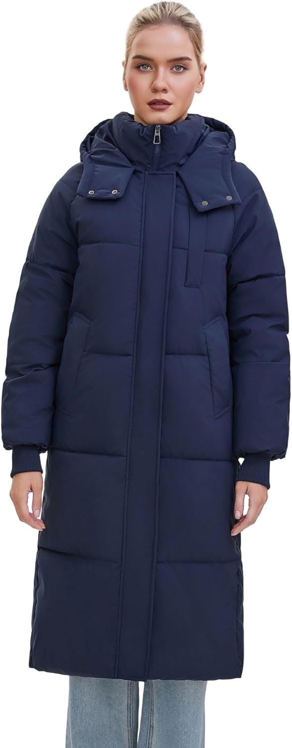 Long Puffer Jacket for Women - Thickened Winter Coat with Hood
