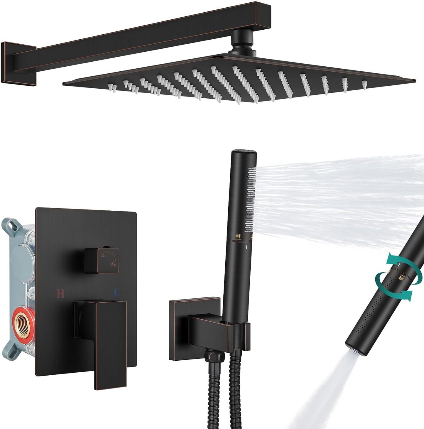 Aolemi High Pressure Shower System with Rainfall Shower Head